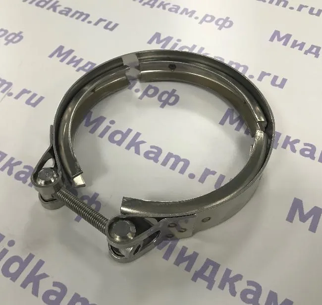 Хомут ленточный  V-образный (126 мм.) на металлорукав / Полюс