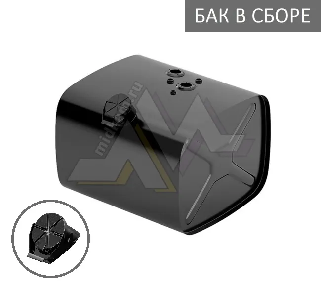 Бак топливный в сборе 210л. 690*530*650 (дл*выс*шир) с Т/З, выс горл, откид крышка / Бакор (№2)