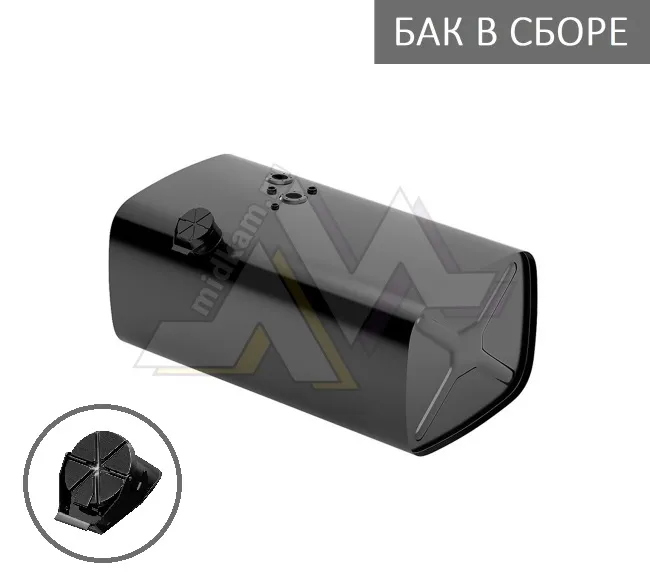 Бак топливный в сборе 350л. 1150*530*650 (дл*выс*шир) с Т/З, выс горл, откид крышка / Бакор (№2)