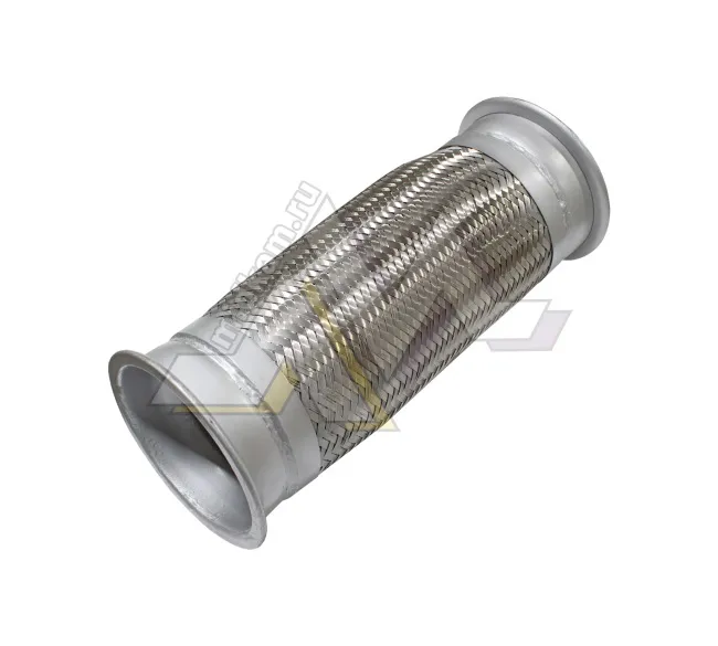 Гофра глушителя SHACMAN X3000 L=350 D=120 (прямая, под 2 хомута, в оплетке) / Импорт